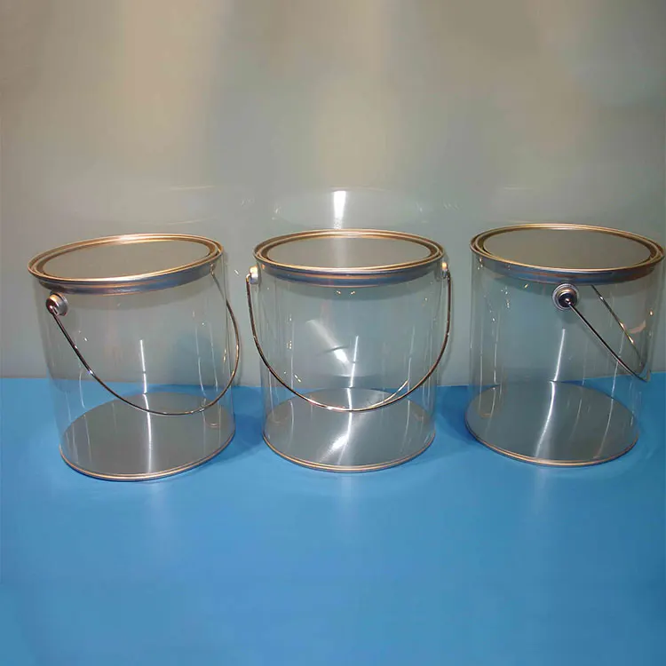 1 Gallon Clear Plastic Paint Cans Clear Bucket Paint Can Packaging