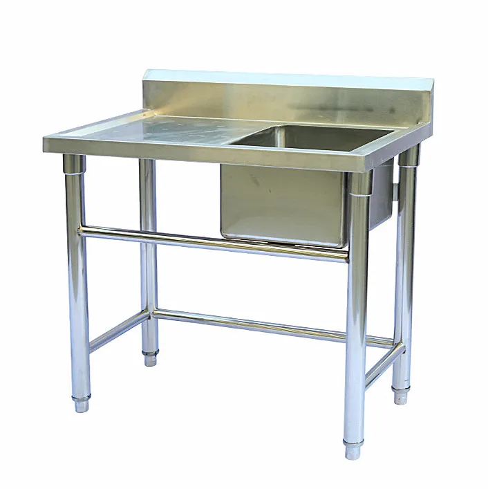 Single Sink With Table Fish Cleaning Stainless Steel