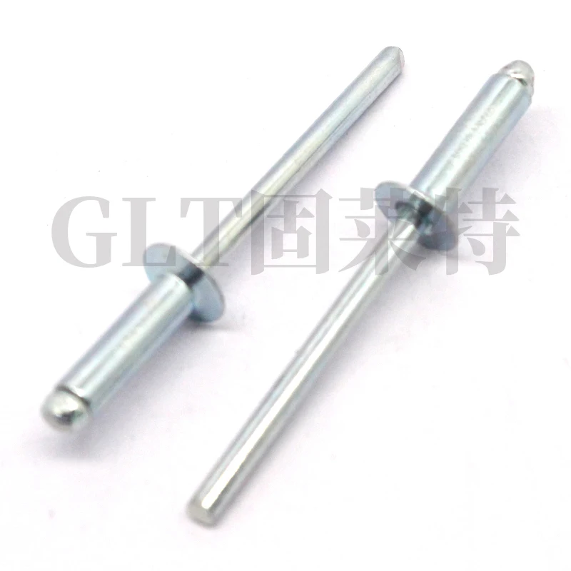 Open end countersunk head wrought iron blind rivet