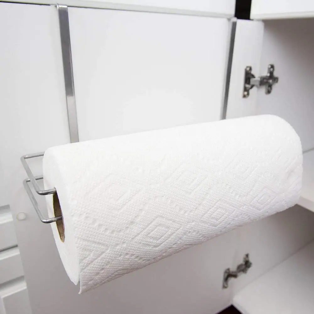 Cabinet Paper Towel Holder Find Get Quotations Home Basics Ph47156 Steel Over The Cabinet Silver Paper Towel Holder One Size