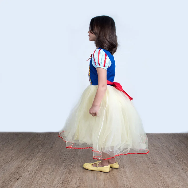 2021 Summer New Snow White Dress Children's Net Yarn Birthday Western Puff Skirt