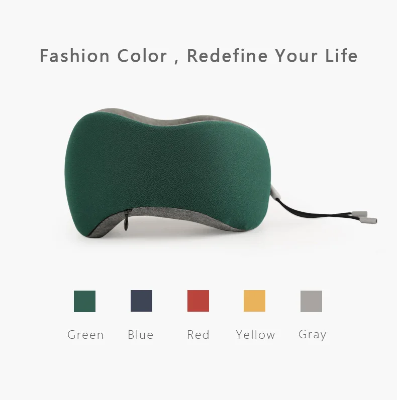 100% Pure Memory Foam Neck Pillow Airplane Travel Kit with eye mask and ear plug travel pillow