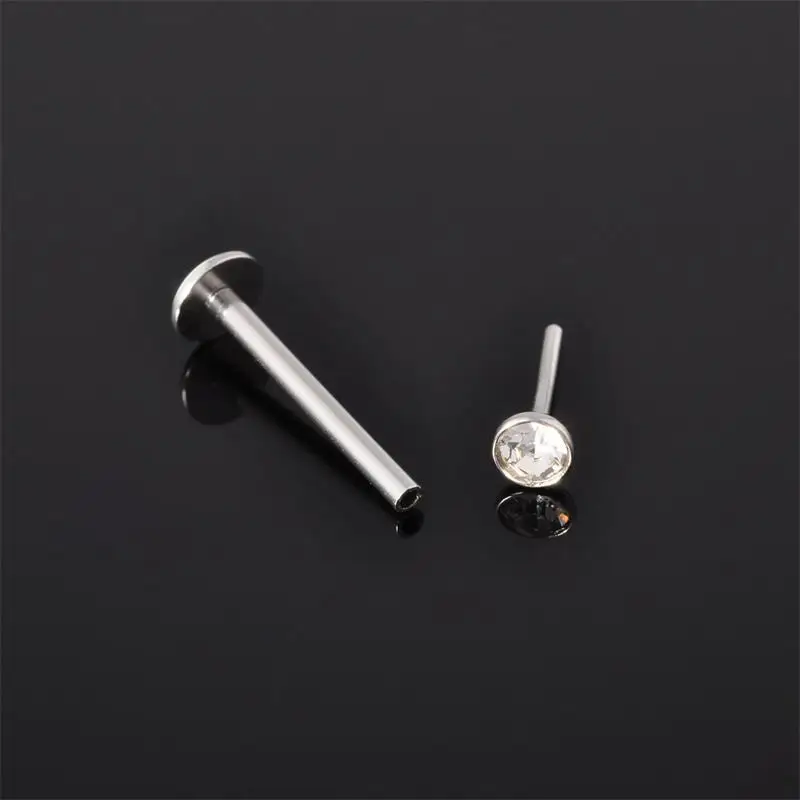 Most Popular Labret Piercing 18g Threadless Push In Labret With Gem Top