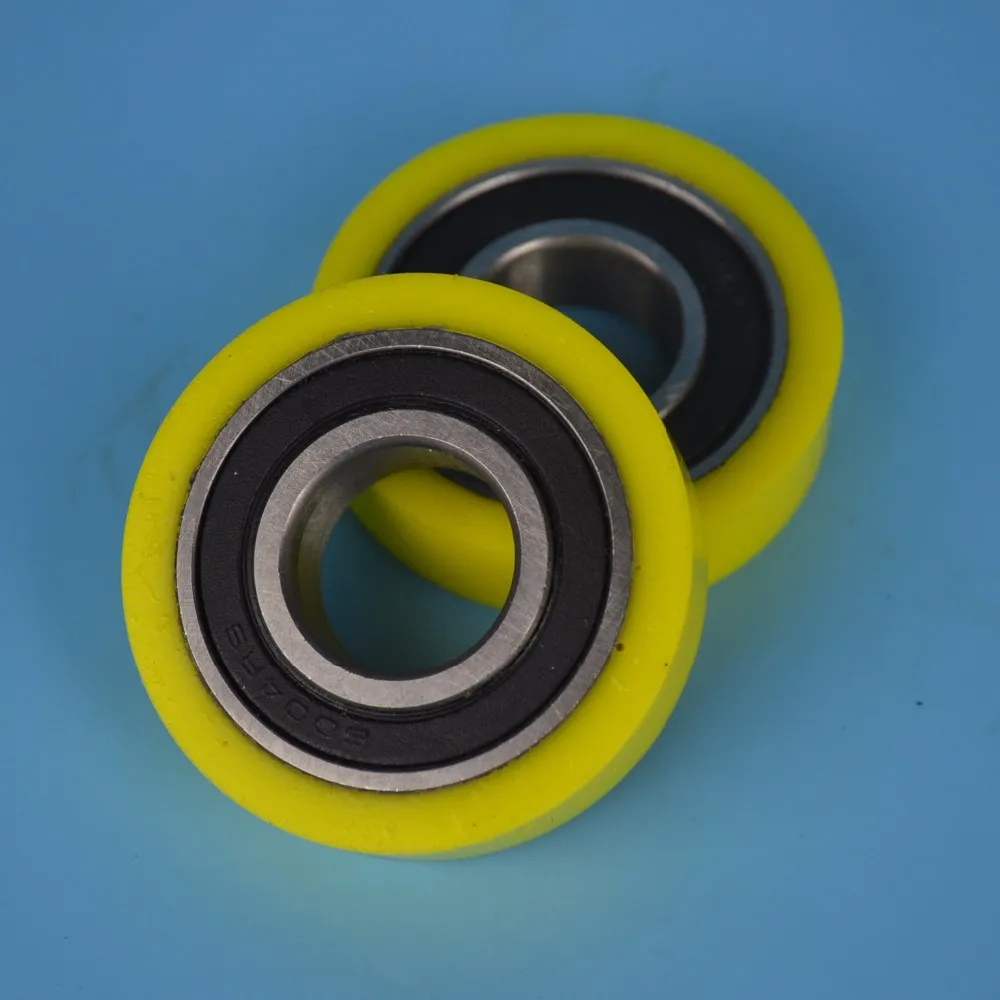 1PC Rubber Coated Bearing Wheel – 6x33x7mm Polyurethane Pulley Roller – High Wear Resistance, Smooth Rolling For Ropes & Chains