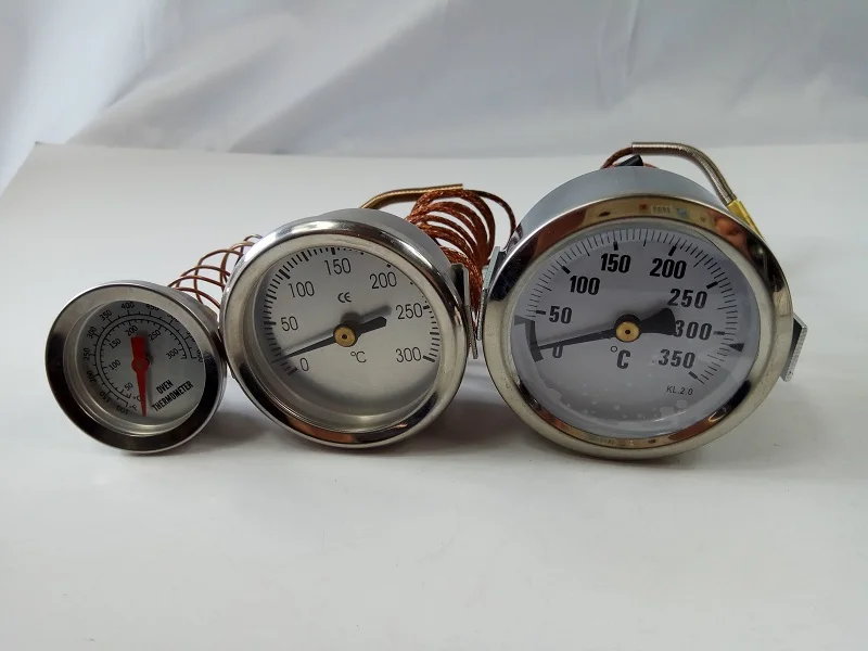 Industrial SS pointer type coffee maker capillary thermometer with round gauge 2"