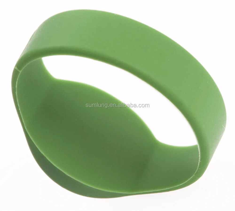 Round 50mm Green Rfid Wristband For Children Hospital Patient