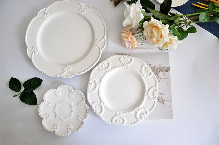 Wholesale White Porcelain Ceramic Dinner Plates Sets Wedding - Buy ...