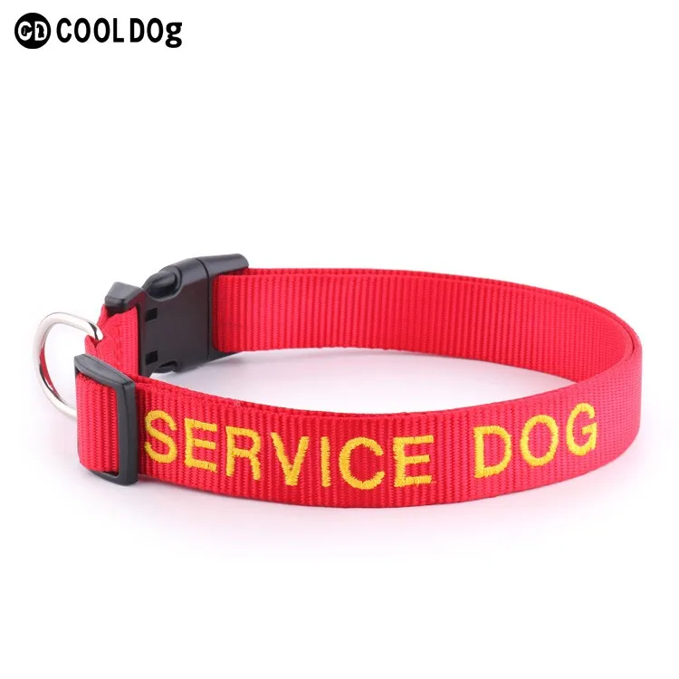 Nylon bing Embroidied Service Dog Collar Dropship Buy Embroidied