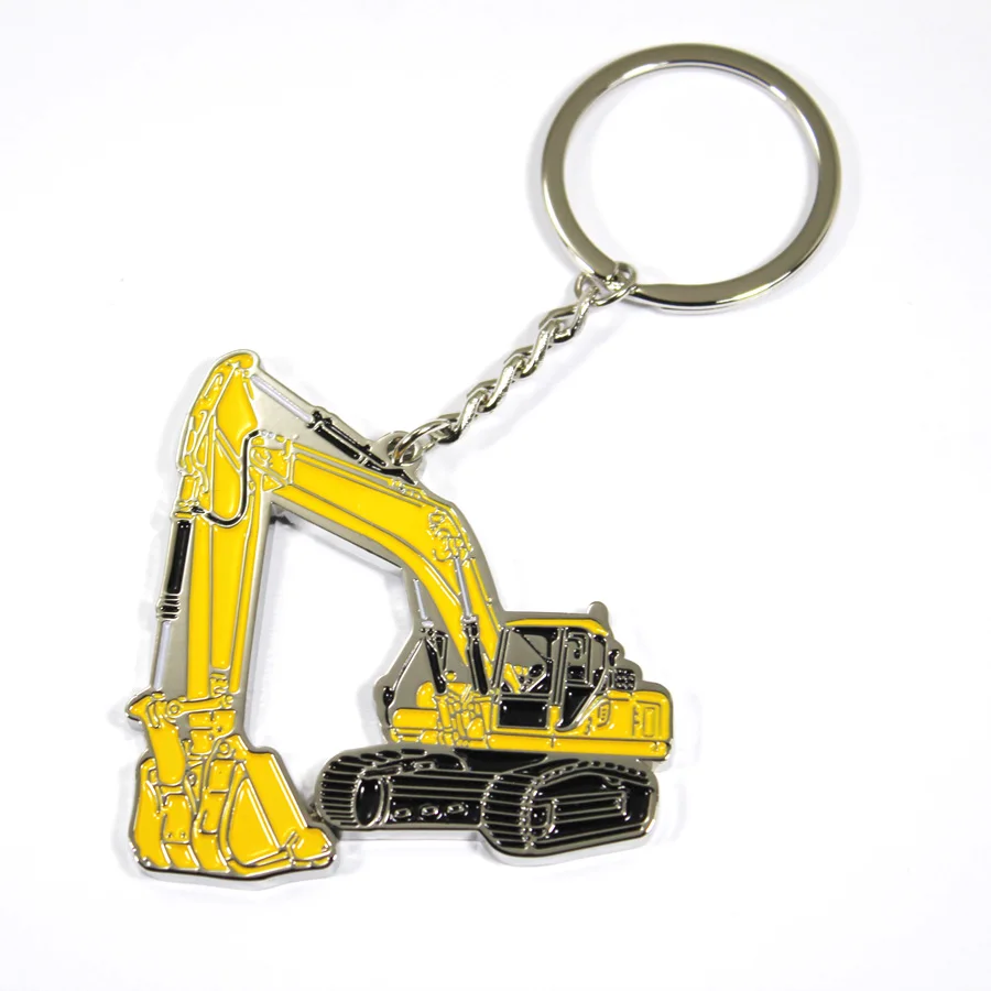 Promotional Metal Enamel Car Excavator Shape Bulldozer Forklift