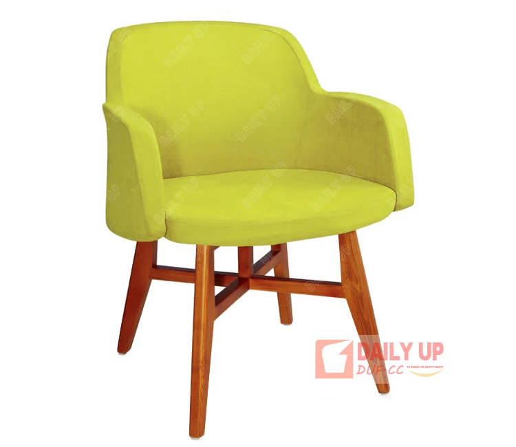 Chinese Dining Chair Modern Luxury Restaurant Chairs Really Wooden Frame Armrest Living Room Fabric Sofa Chair Chinese Supply