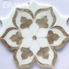 Mixed design brown mop shell and white river shell mosaic tile
