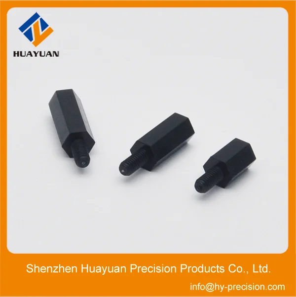 M2.5 M3 M4 black nylon hex standoff, black nylon hex spacer