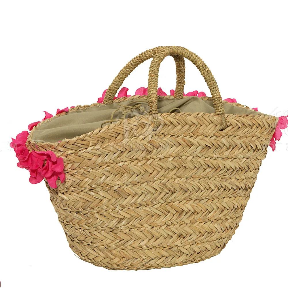 天然稻草海滩手提袋篮子