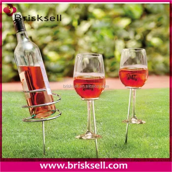 Wine Gl Bottle Holder Stake Set For Outdoor Bbq Garden Picnic Wine Gl Bottle Holder Stake Set For Outdoor Bbq Garden Picnic Beach Camping