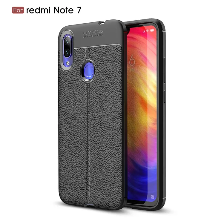 Hot Sell Litchi pattern Soft Tpu case for Redmi Note 7