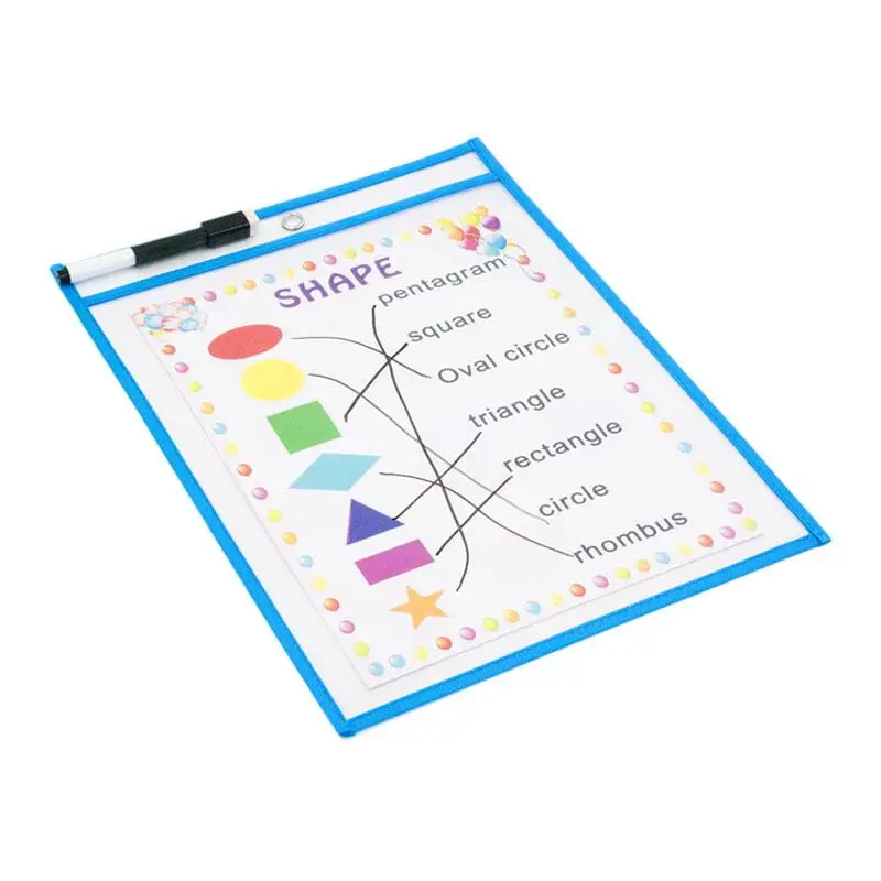 Custom Reusable Colorful Dry Erase Pockets Sleeves For Office Supplies Buy Reusable Dry Erase