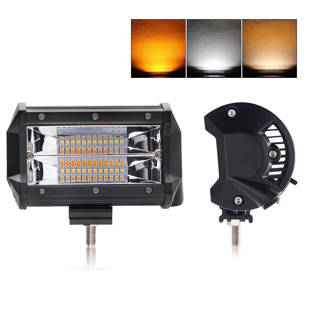 Brightest  5inch 70w High Power Driving Beam  Off-Road Dual Row Mini Strobe led Light Bar for trucks SUV