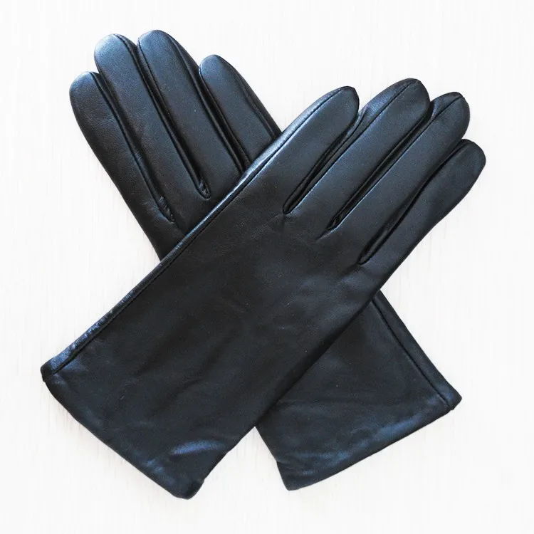 Women Sheepskin Winter Fashion Ladies Leather Gloves With Hit Color