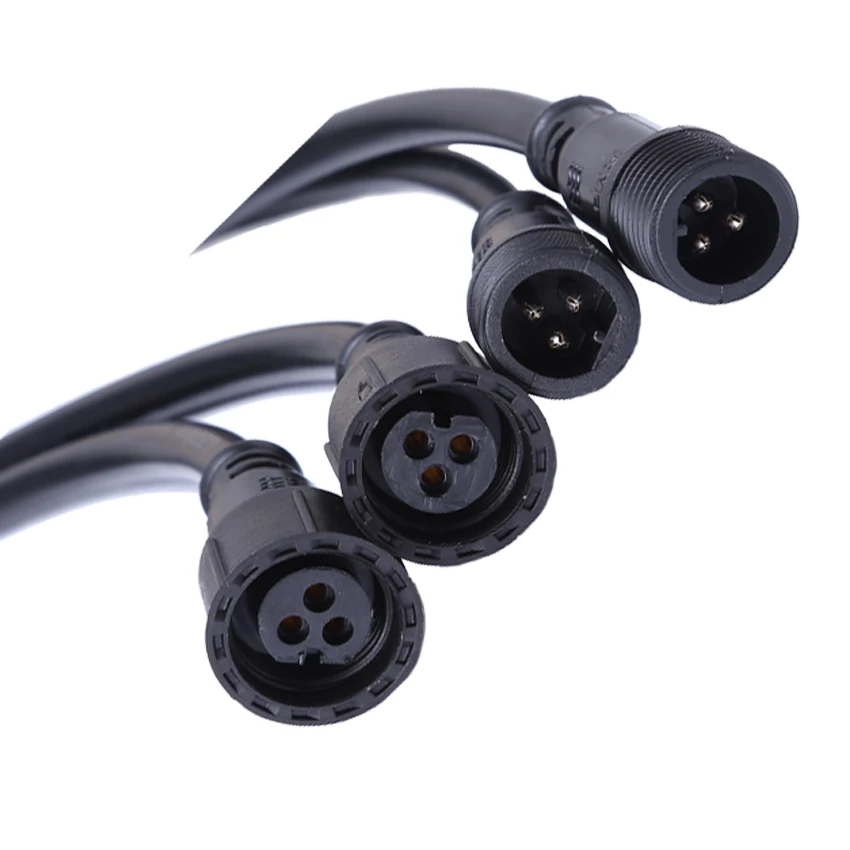 waterproof black pigtail cable connector