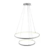 Chandelier Modern Design 60cm Acrylic Dimmable Pendant white Two Ring Ceiling Light Fixture For Living Room