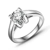 New 925 Sterling Silver W H Alphabet Letter Design Setting 1 carat CZ Diamond Wedding Rings Women Jewellery