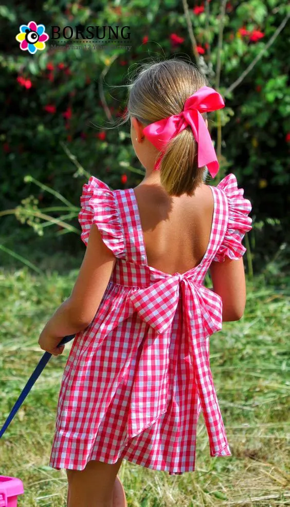 girls red plaid dress