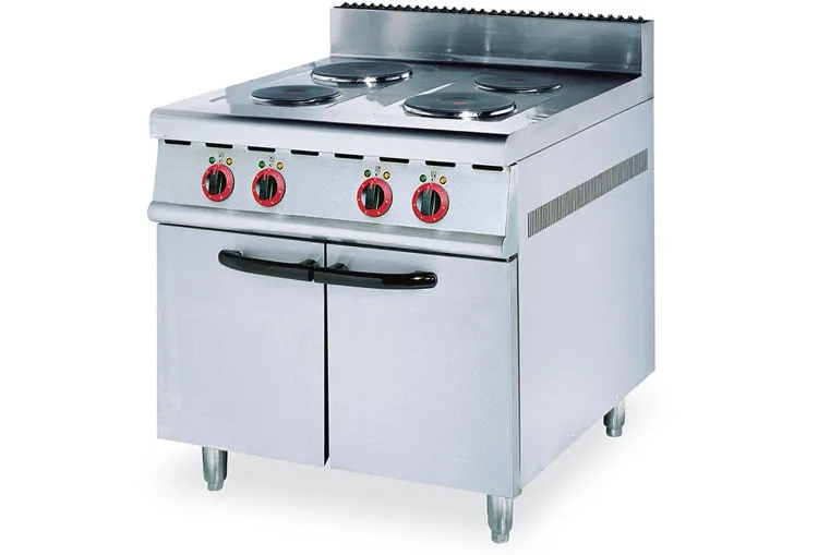 Hot Selling Commercial Restaurant Kitchen Equipment- Electric 4-plate Cooker with Cabinet