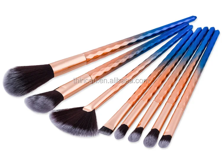 High quality 8pcs silicone makeup brush eyeliner brush eyeshadow brush wholesale