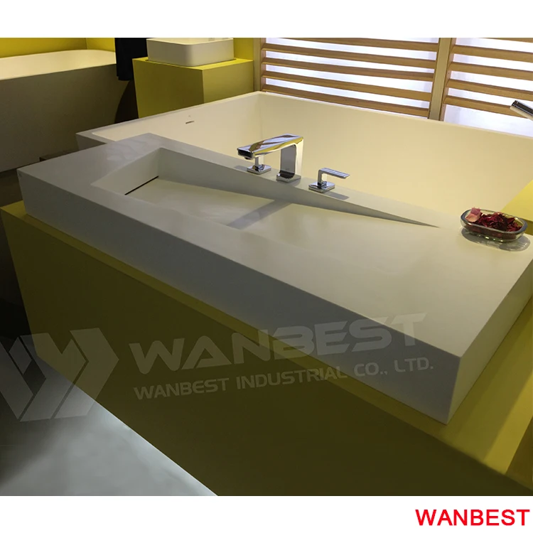 Cheap Artificial Stone Kitchen Vessel Sink Countertop Hotel Bathroom Face Wash Basin