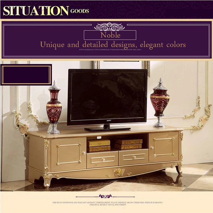 Antique High Living Room Wooden furniture lcd TV Stand p10093