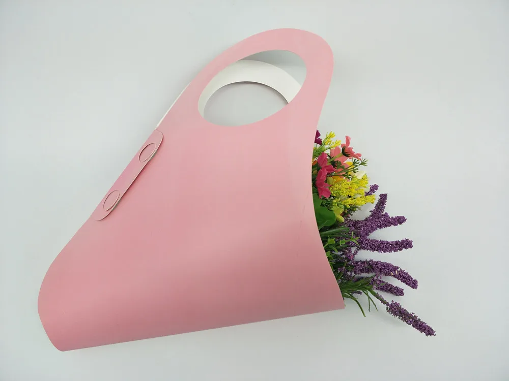 Custom Decorative Fresh Flower Box Bouquet Packaging Carry Bags ...