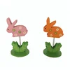 wooden rabbit card holder deco,wood easter deco name card stand with clips on desk