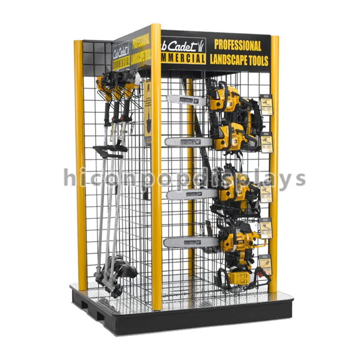 Durable Freestanding Lawn Mower Display Rack Custom 4way Hanging