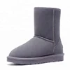 Warm fur cow suede genuine leather winter snow boots for women