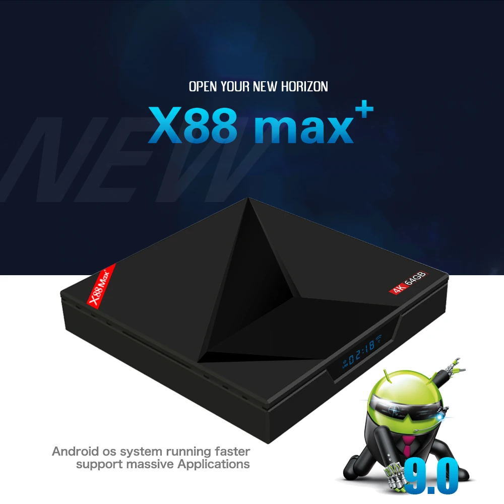 X88 MAX + android 9,0 caja de tv RK3328 quad core 4 gb ram 64 gb rom tv ...