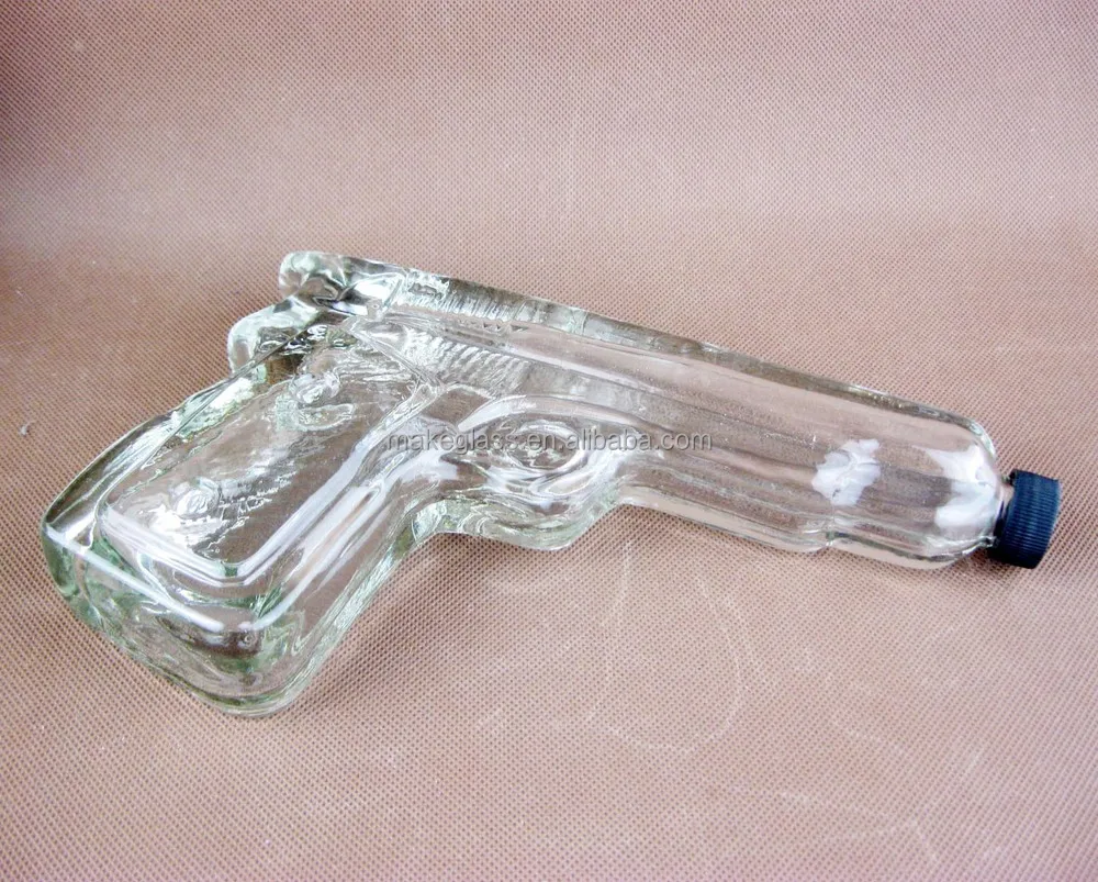 Clear Exquisite Gun Glass,Gun Empty Gun Shape Glass Wine / Water Bottle