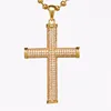 Indonesia Wholesale Jewelry Gold Micro Pave Cross Hip Hop Pendant YSS151