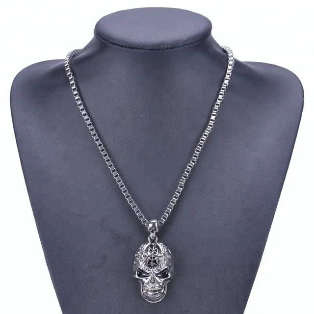 Hot Sale 2018 New Arrivals Body Jewelry Skull Beads Alloy Punk Skull Ornament Rock Men's Vintage Skull Necklace Pendant