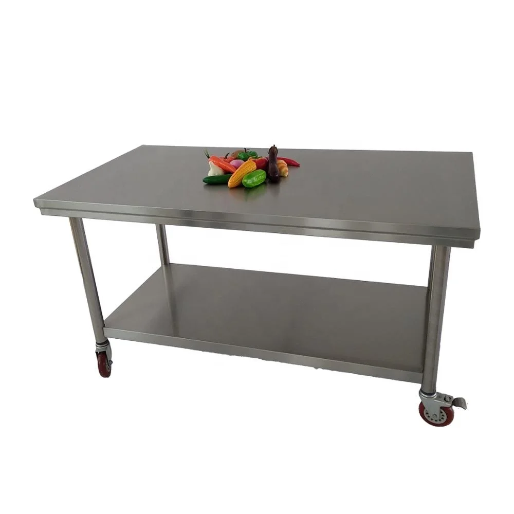 Restaurant And Catering Kitchen Equipment Work Table With Double Layer