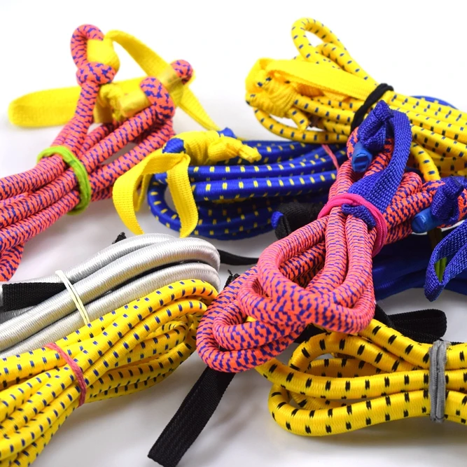 12mm Yellow 300% Elastic Rope Bungee Cord Trampoline Rope With Webbing ...