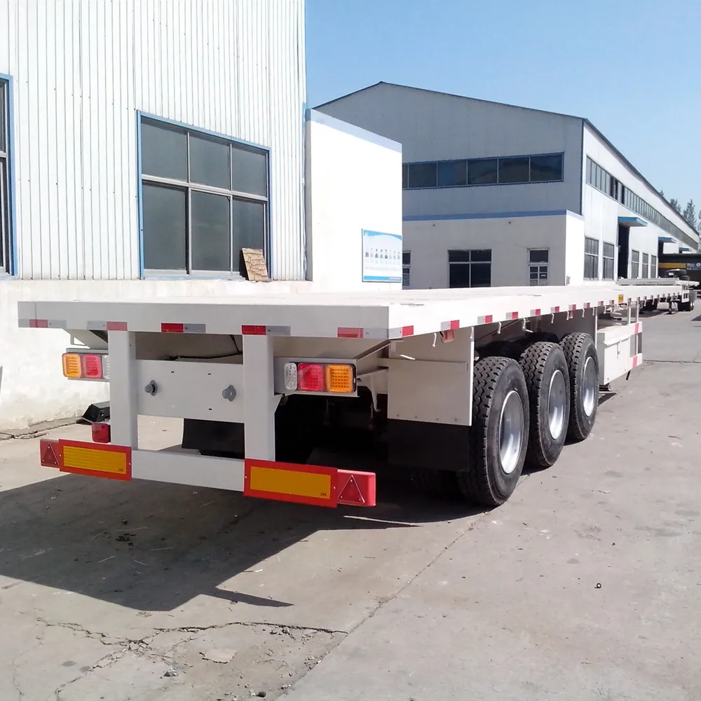40FT Tri-Axle Flatbed/Platform/Container Truck Semi Trailer