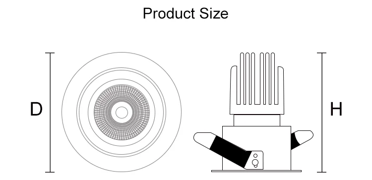 2019 Hot Sell IP65 Customizable COB led downlight,led down light housing