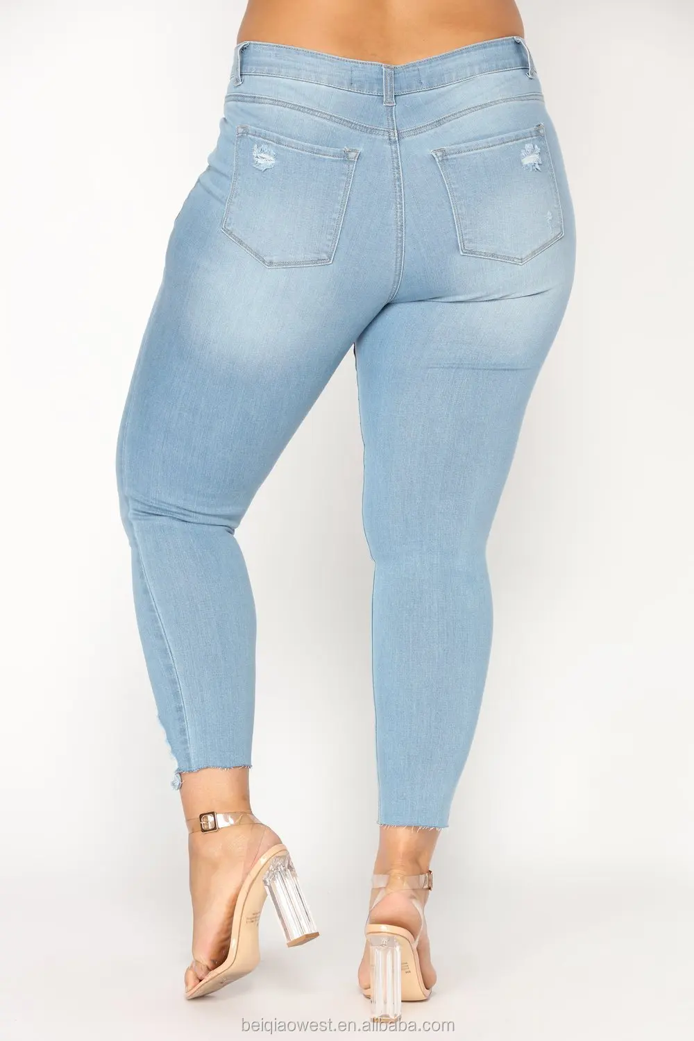 Wholesale Fashion Sexy Women Plus Size Colombian Butt Lift Jeans Hight
