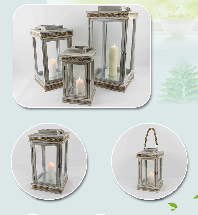 Specialized Design Hanging Handmade Wood Candle Holder Lanterns Wooden Garden Candle Lantern