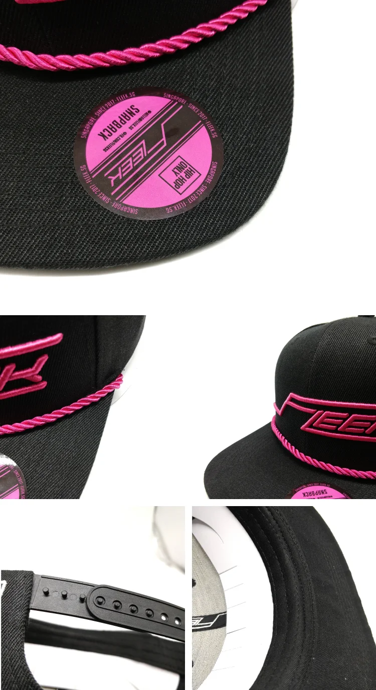 Custom Embroidery Blank Plain Rope Bill Brim Snapback Hat Cap Buy