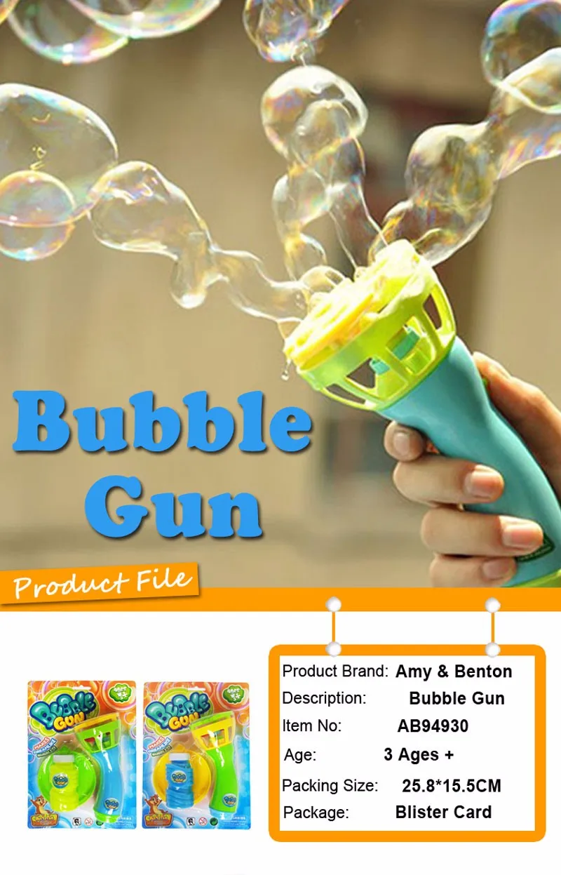 Top Selling Summer Outdoor Toys Electric Bubble Gun With No Battery