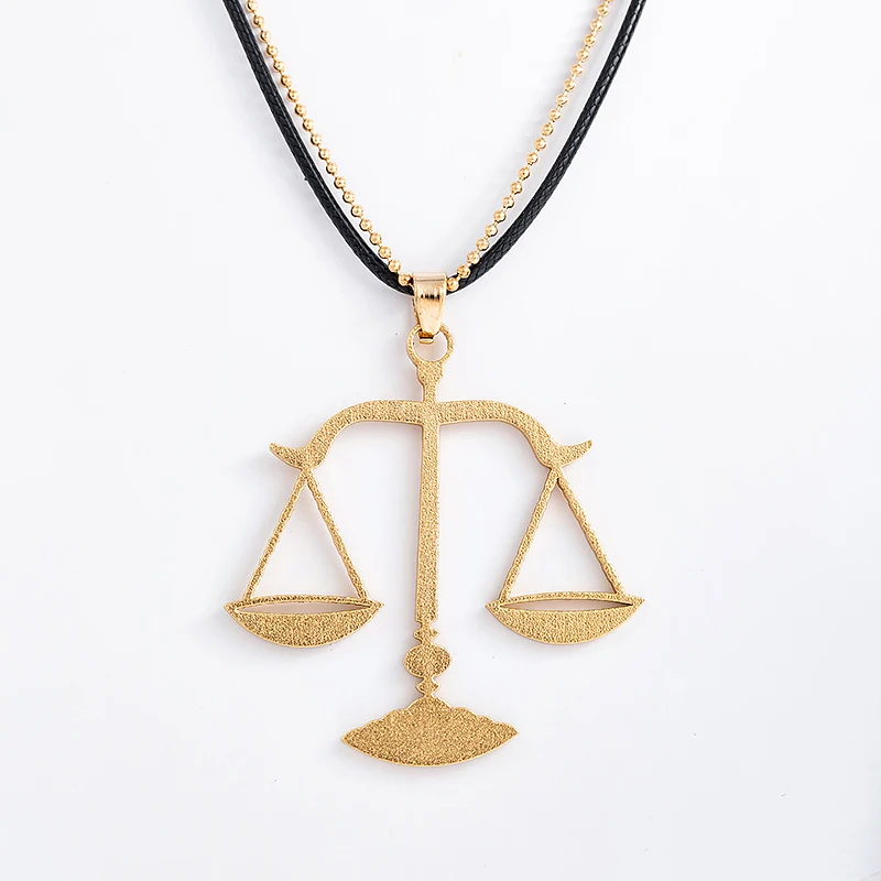 12生肖首饰天秤座金色双链吊坠项链的女士男士项链