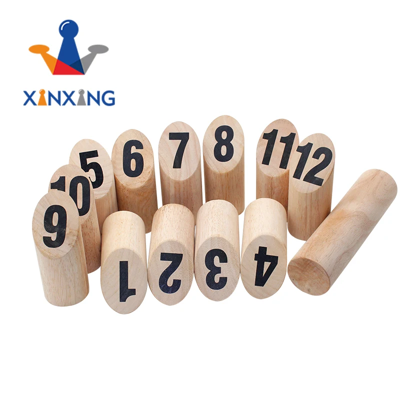 Wooden Throwing Game 12 Stick Number Kubb Pins,Throwing Dowel,Outdoor