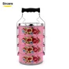 2/3/4 layer 410 Stainless steel lunch box enamel tiffin box with flower