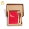Best quality wholesale PU notebook red leather journal with pen set